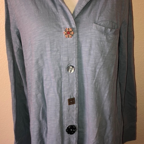 Soft surroundings women’s medium eclectic button down‎ blouse - Picture 2 of 7